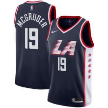 NBA Men Los Angeles Clippers Dark Blue City #19 McGRUDER Jersey High Quality Name and Number Print