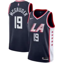 NBA Men Los Angeles Clippers Dark Blue City #19 McGRUDER Jersey High Quality Name and Number Print