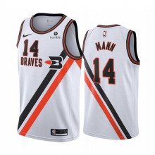 NBA Men Los Angeles Clippers Retro White #14 MANN Jersey High Quality Name and Number Print