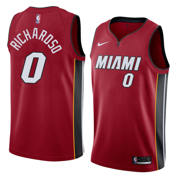 NBA Men Miami Heat Red #0 RICHARDSON Jersey High Quality Name and Number Print