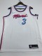 NBA Men Miami Heat White City #3 WADE Jersey High Quality Name and Number Print