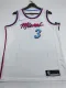 NBA Men Miami Heat White City #3 WADE Jersey High Quality Name and Number Print