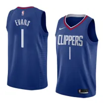 NBA Men Los Angeles Clippers Blue #1 EVANS Jersey High Quality Name and Number Print