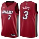 NBA Men Miami Heat Red #3 WADE Jersey High Quality Name and Number Print