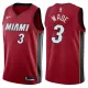 NBA Men Miami Heat Red #3 WADE Jersey High Quality Name and Number Print