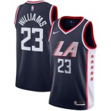 NBA Men Los Angeles Clippers Dark Blue City #23 WILLIAMS Jersey High Quality Name and Number Print