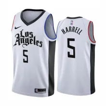 NBA Men Los Angeles Clippers 19-20 Season White #5 HARRELL Jersey High Quality Name and Number Print