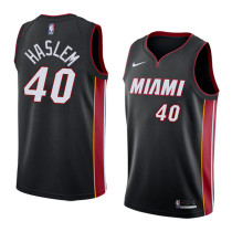 NBA Men Miami Heat Black #40 HASLEM Jersey High Quality Name and Number Print