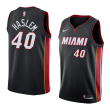 NBA Men Miami Heat Black #40 HASLEM Jersey High Quality Name and Number Print