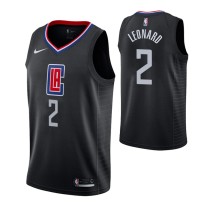 NBA Men Los Angeles Clippers Black #2 LEONARD Jersey High Quality Name and Number Print