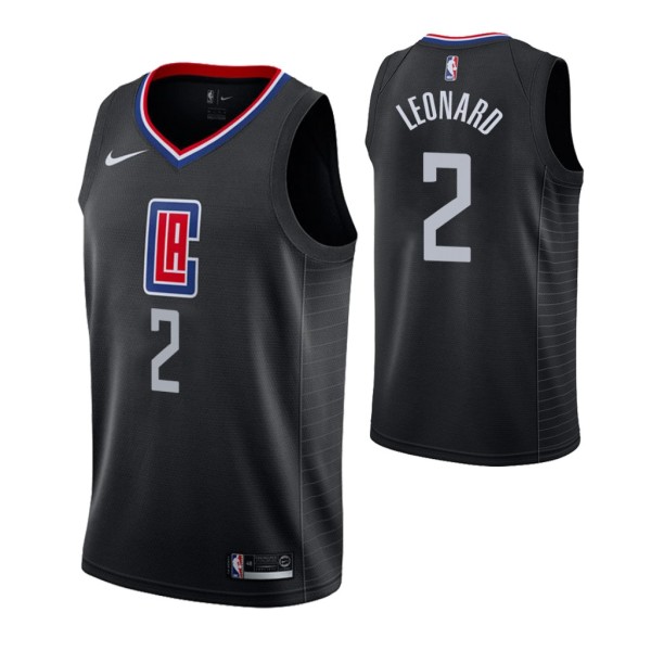 NBA Men Los Angeles Clippers Black #2 LEONARD Jersey High Quality Name and Number Print