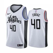 NBA Men Los Angeles Clippers 19-20 Season White #40 ZUBAC Jersey High Quality Name and Number Print