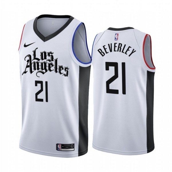 NBA Men Los Angeles Clippers 19-20 Season White #21 BEVERLEY Jersey High Quality Name and Number Print