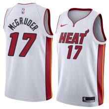 NBA Men Miami Heat White #17 McGRUDER Jersey High Quality Name and Number Print