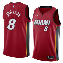 NBA Men Miami Heat Red #8 JOHNSON Jersey High Quality Name and Number Print