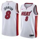 NBA Men Miami Heat White #8 JOHNSON Jersey High Quality Name and Number Print