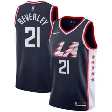 NBA Men Los Angeles Clippers Dark Blue City #21 BEVERLEY Jersey High Quality Name and Number Print