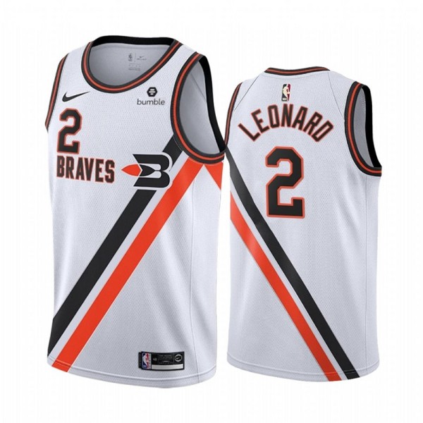 NBA Men Los Angeles Clippers Retro White #2 LEONARD Jersey High Quality Name and Number Print