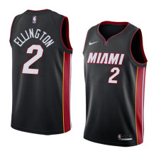 NBA Men Miami Heat Black #2 ELLINGTON Jersey High Quality Name and Number Print