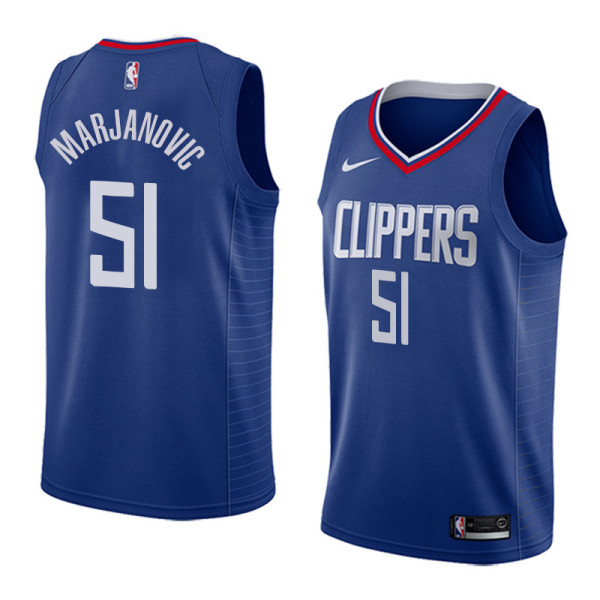 NBA Men Los Angeles Clippers Blue #51 MARJANOVIC Jersey High Quality Name and Number Print