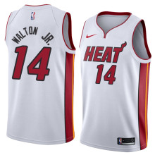 NBA Men Miami Heat White #14 WALTON JR. Jersey High Quality Name and Number Print