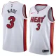 NBA Men Miami Heat White #3 WADE Jersey High Quality Name and Number Print