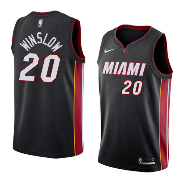 NBA Men Miami Heat Black #20 WINSLOW Jersey High Quality Name and Number Print