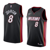 NBA Men Miami Heat Black #8 JOHNSON Jersey High Quality Name and Number Print