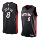 NBA Men Miami Heat Black #8 JOHNSON Jersey High Quality Name and Number Print