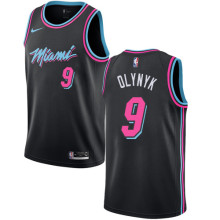 NBA Men Miami Heat Black City #9 OLYNYK Jersey High Quality Name and Number Print