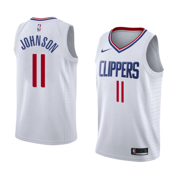 NBA Men Los Angeles Clippers White #11 JOHNSON Jersey High Quality Name and Number Print