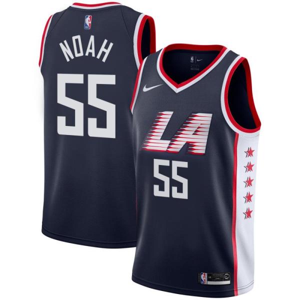 NBA Men Los Angeles Clippers Dark Blue City #55 NOAH Jersey High Quality Name and Number Print