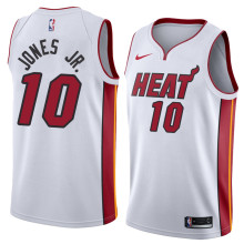 NBA Men Miami Heat White #10 JONES JR. Jersey High Quality Name and Number Print