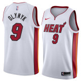 NBA Men Miami Heat White #9 OLYNYK Jersey High Quality Name and Number Print