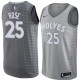 NBA Men Minnesota Timberwolves Grey City #25 ROSE Jersey High Quality Name and Number Print
