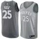 NBA Men Minnesota Timberwolves Grey City #25 ROSE Jersey High Quality Name and Number Print