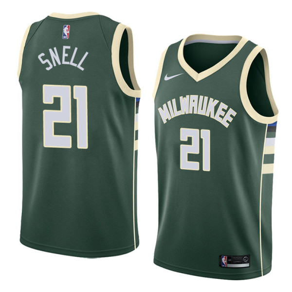 NBA Men Milwaukee Bucks Green #21 SNELL Jersey High Quality Name and Number Print