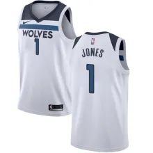 NBA Men Minnesota Timberwolves White #1 JONES Jersey High Quality Name and Number Print