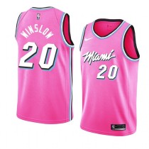 NBA Men Miami Heat Pink City #20 WINSLOW Jersey High Quality Name and Number Print