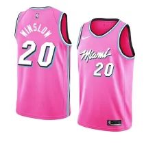NBA Men Miami Heat Pink City #20 WINSLOW Jersey High Quality Name and Number Print