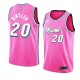 NBA Men Miami Heat Pink City #20 WINSLOW Jersey High Quality Name and Number Print