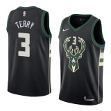 NBA Men Milwaukee Bucks Black #3 TERRY Jersey High Quality Name and Number Print