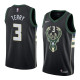 NBA Men Milwaukee Bucks Black #3 TERRY Jersey High Quality Name and Number Print