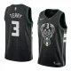 NBA Men Milwaukee Bucks Black #3 TERRY Jersey High Quality Name and Number Print