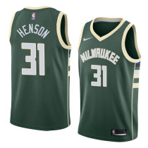 NBA Men Milwaukee Bucks Green #31 HENSON Jersey High Quality Name and Number Print