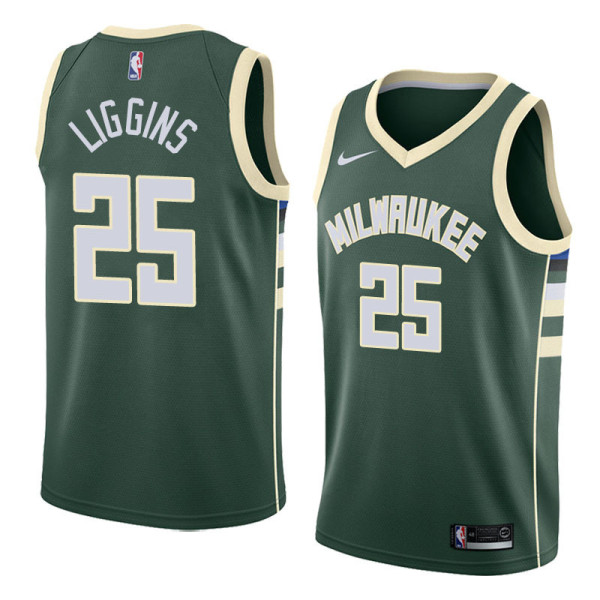 NBA Men Milwaukee Bucks Green #25 LIGGINS Jersey High Quality Name and Number Print