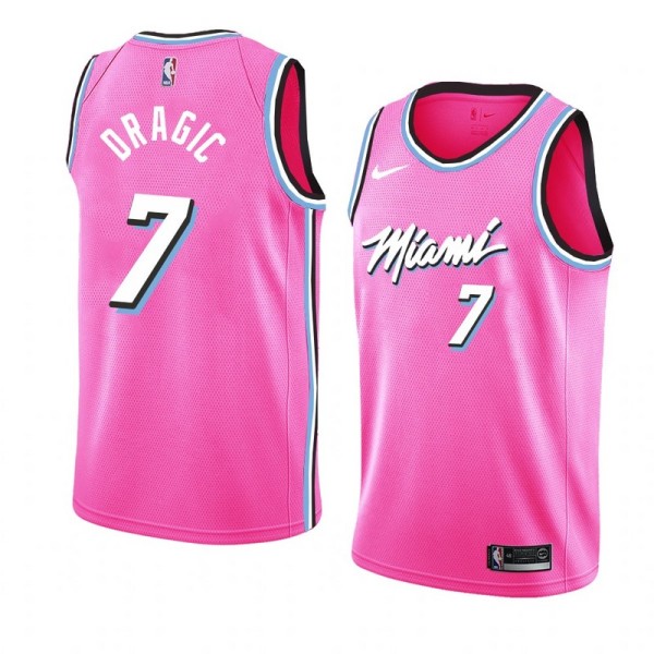 NBA Men Miami Heat Pink City #7 DRAGIC Jersey High Quality Name and Number Print