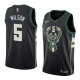 NBA Men Milwaukee Bucks Black #5 WILSON Jersey High Quality Name and Number Print