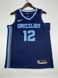 NBA Men Memphis Grizzlies Dark Blue #12 MORANT Jersey High Quality Name and Number Print