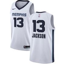 NBA Men Memphis Grizzlies White #13 JACKSON Jersey High Quality Name and Number Print